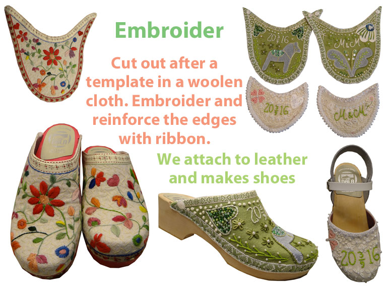 embroidered clogs